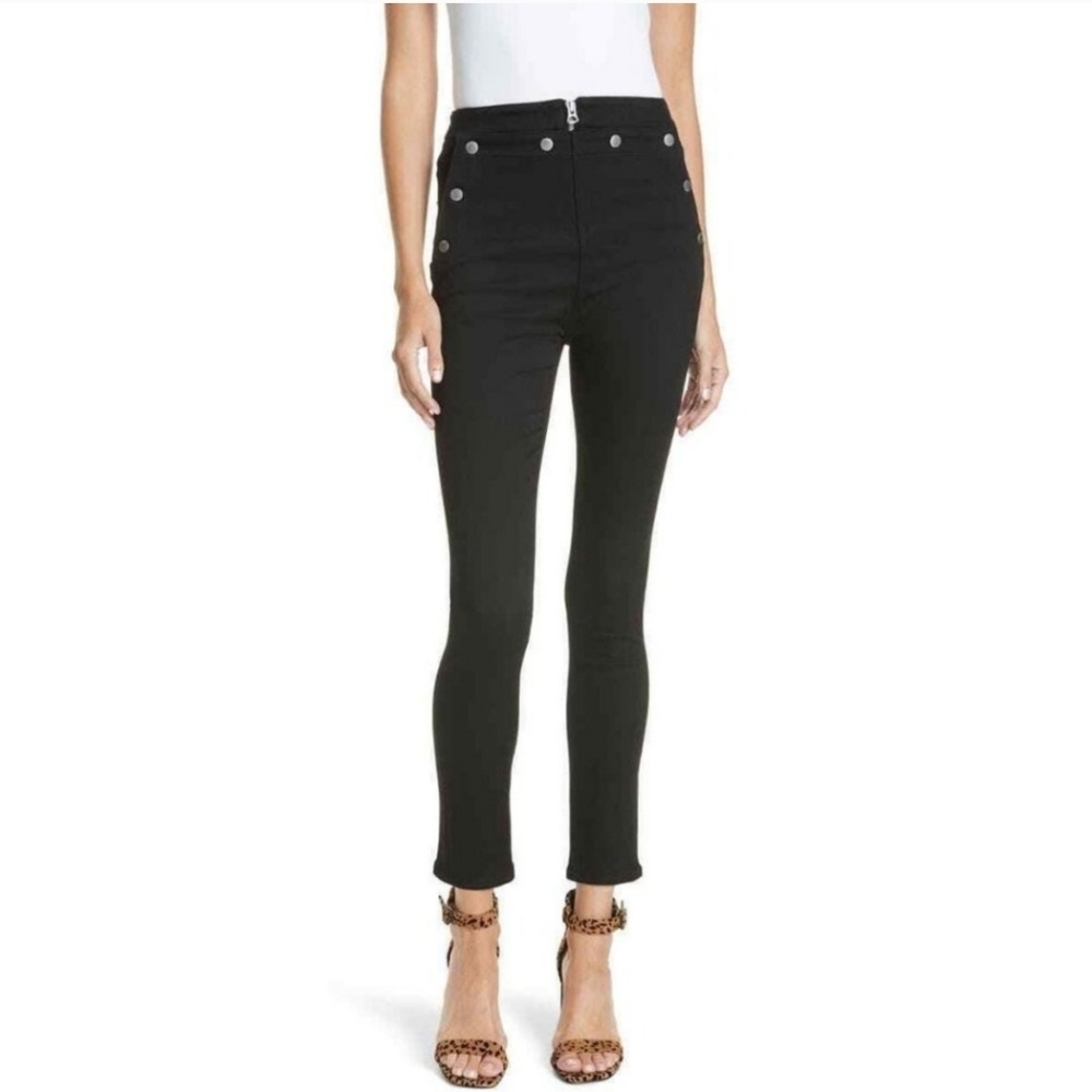 Rag & Bone Penton Skinny High Waist Snap Front Black Jeans Size 29 - Picture 6 of 15